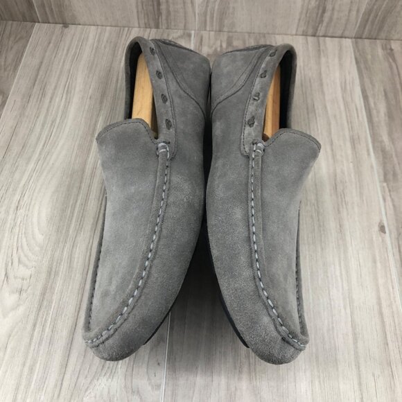Andrew Marc Driving Loafers Mens 10.5 Gray Suede Slip On Shoes main image 12